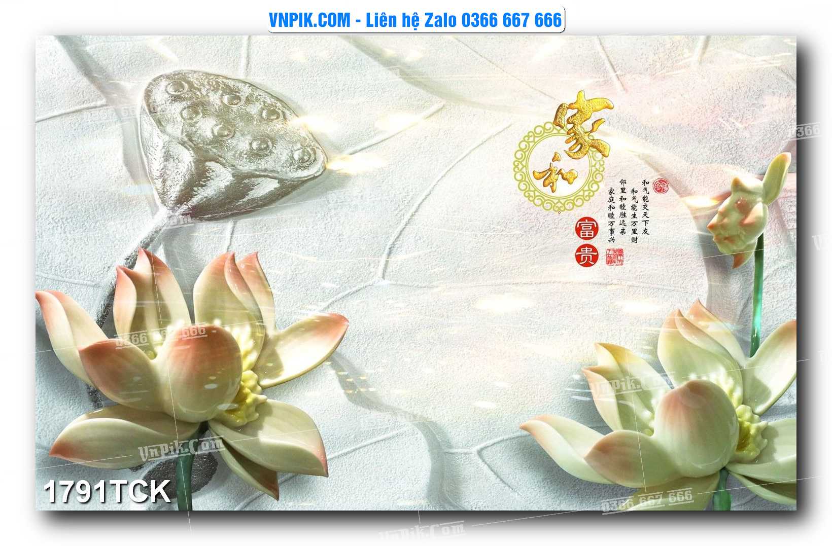 Tranh Hoa Sen – Cá Koi – Cá Chép 1791TCK