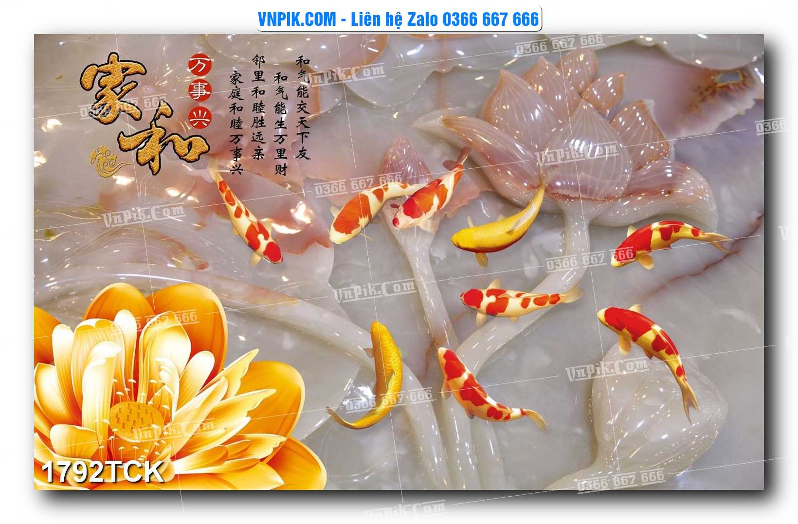 Tranh Hoa Sen – Cá Koi – Cá Chép 1792TCK