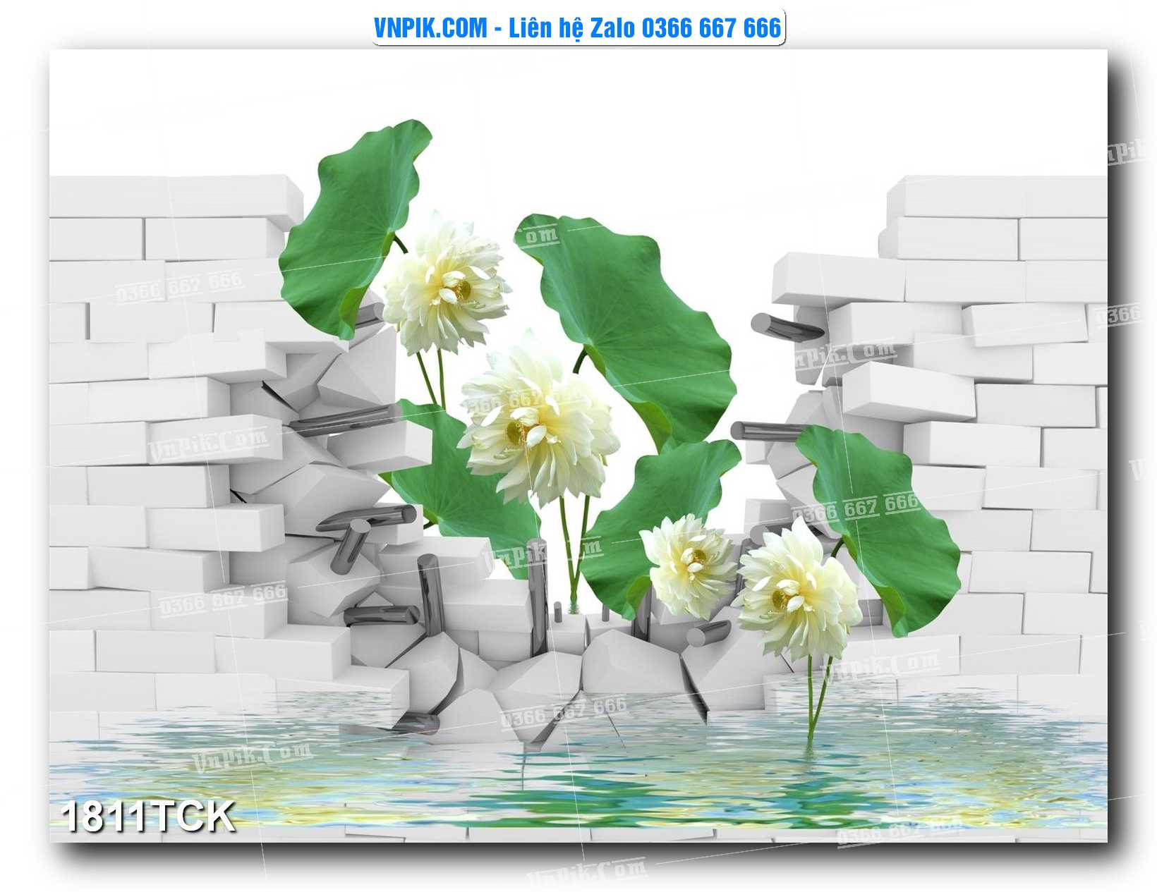 Tranh Hoa Sen – Cá Koi – Cá Chép 1811TCK