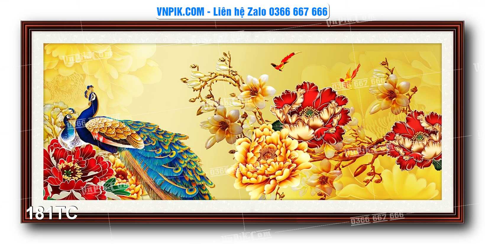 Tranh Treo Tường – Chim Công Hoa Mẫu Đơn 181TC
