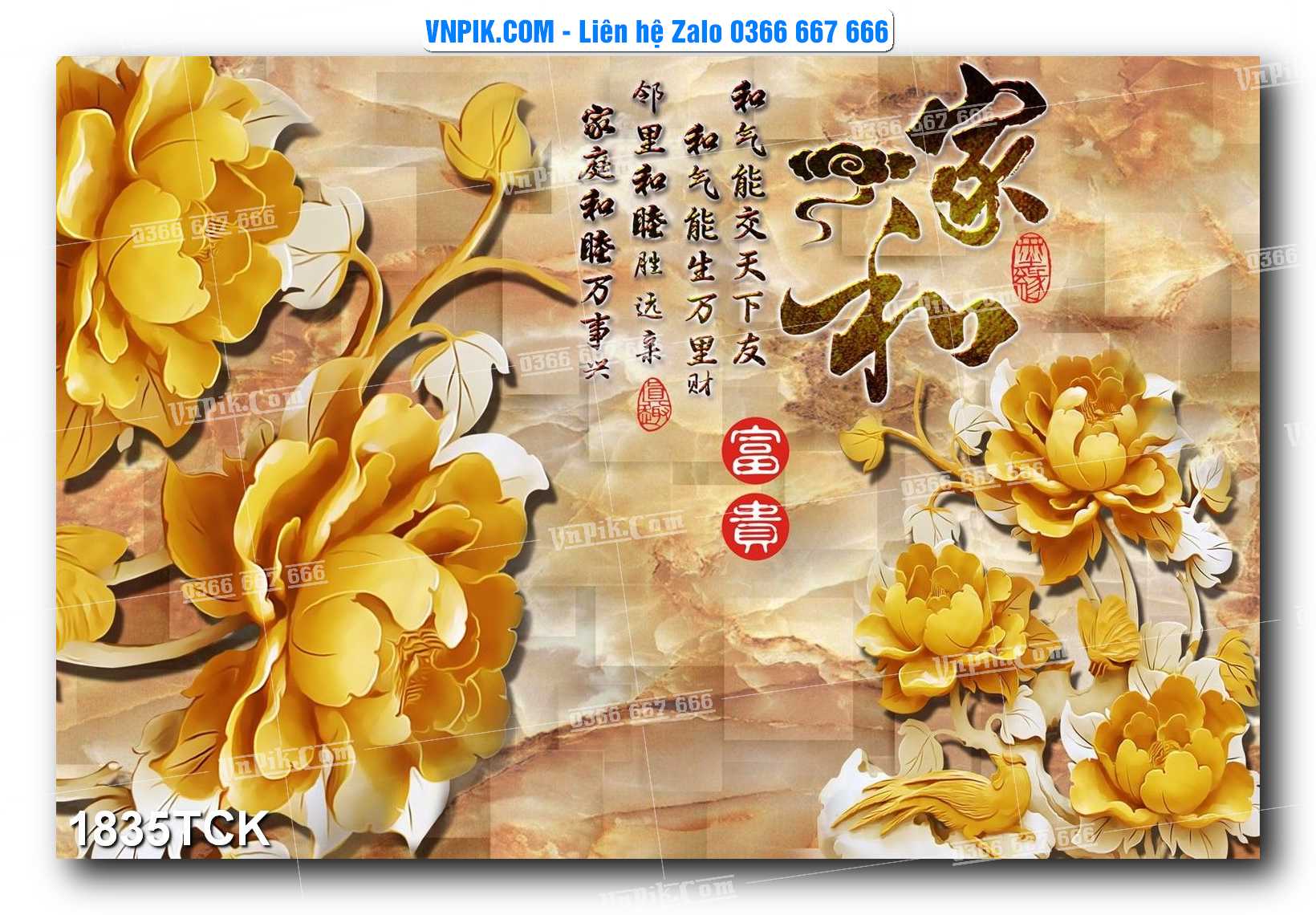 Tranh Hoa Sen – Cá Koi – Cá Chép 1835TCK
