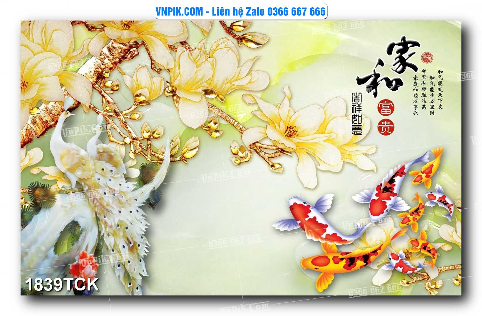 Tranh Hoa Sen – Cá Koi – Cá Chép 1839TCK