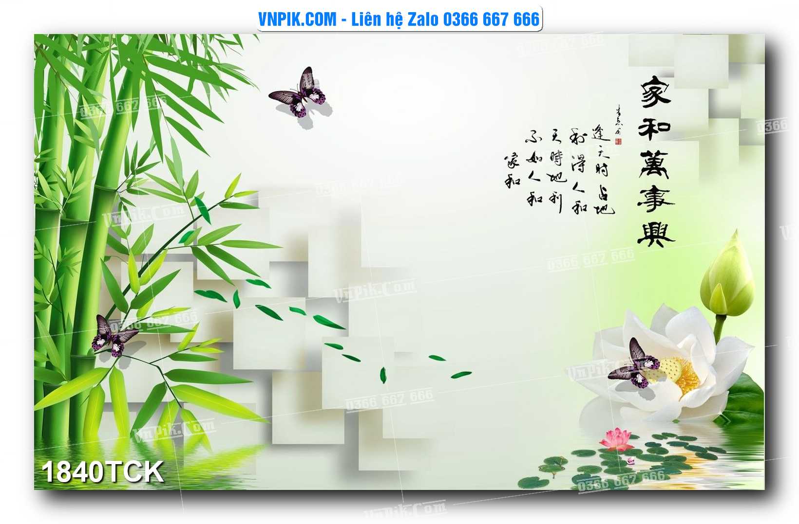 Tranh Hoa Sen – Cá Koi – Cá Chép 1840TCK