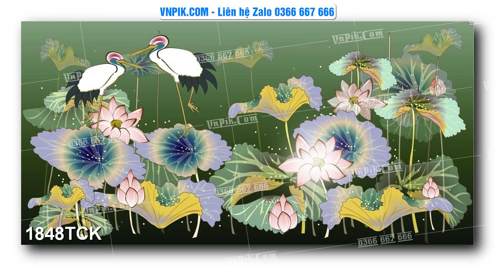 Tranh Hoa Sen – Cá Koi – Cá Chép 1848TCK
