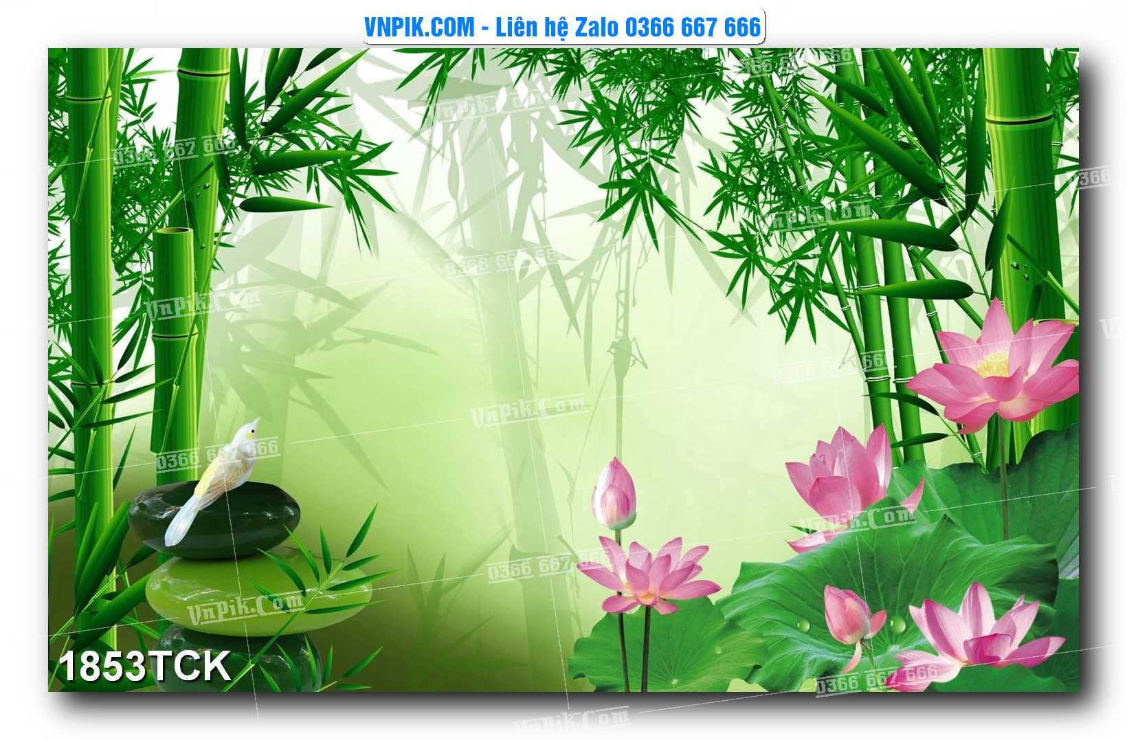 Tranh Hoa Sen – Cá Koi – Cá Chép 1853TCK