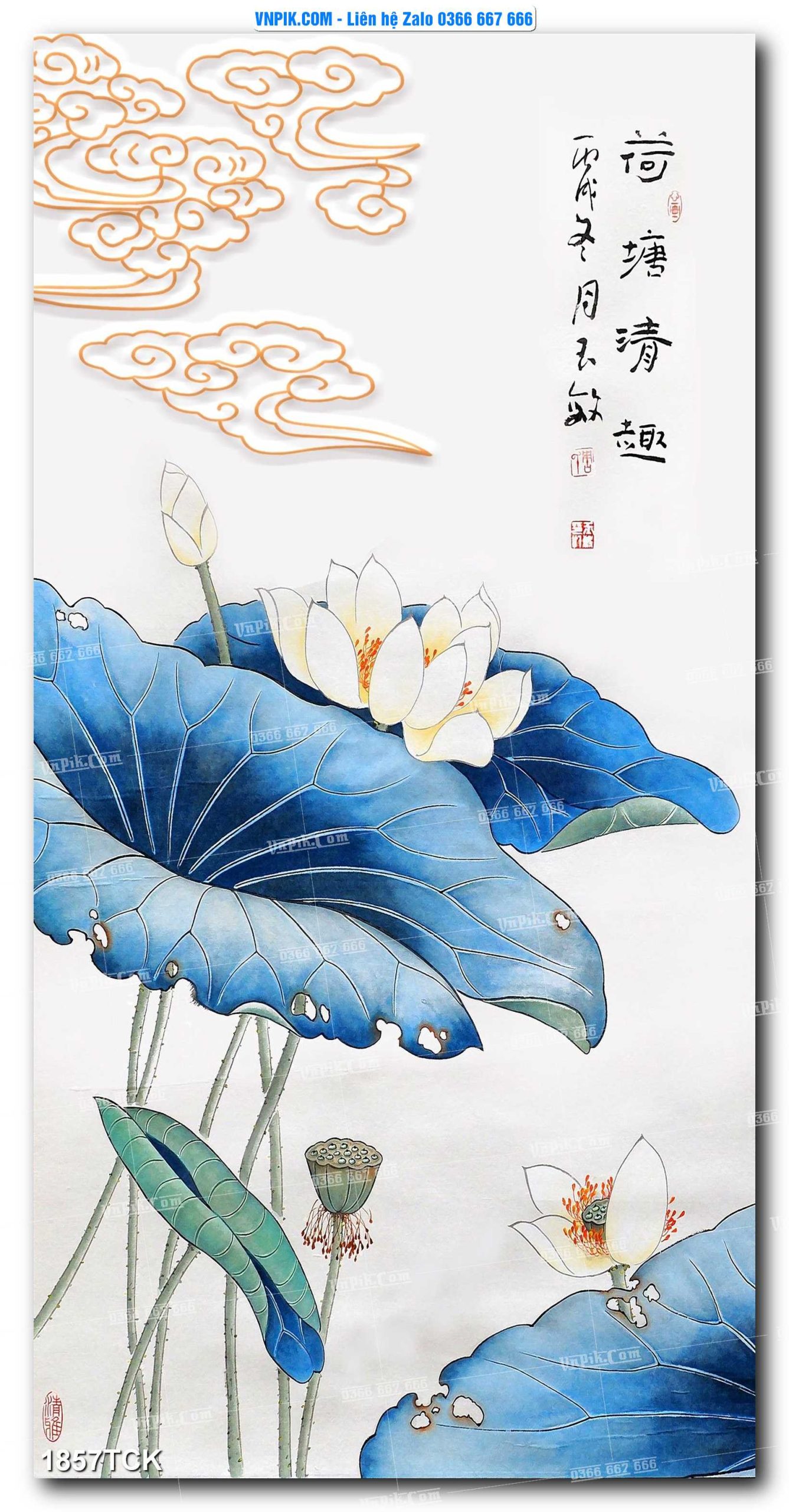 Tranh Hoa Sen – Cá Koi – Cá Chép 1857TCK