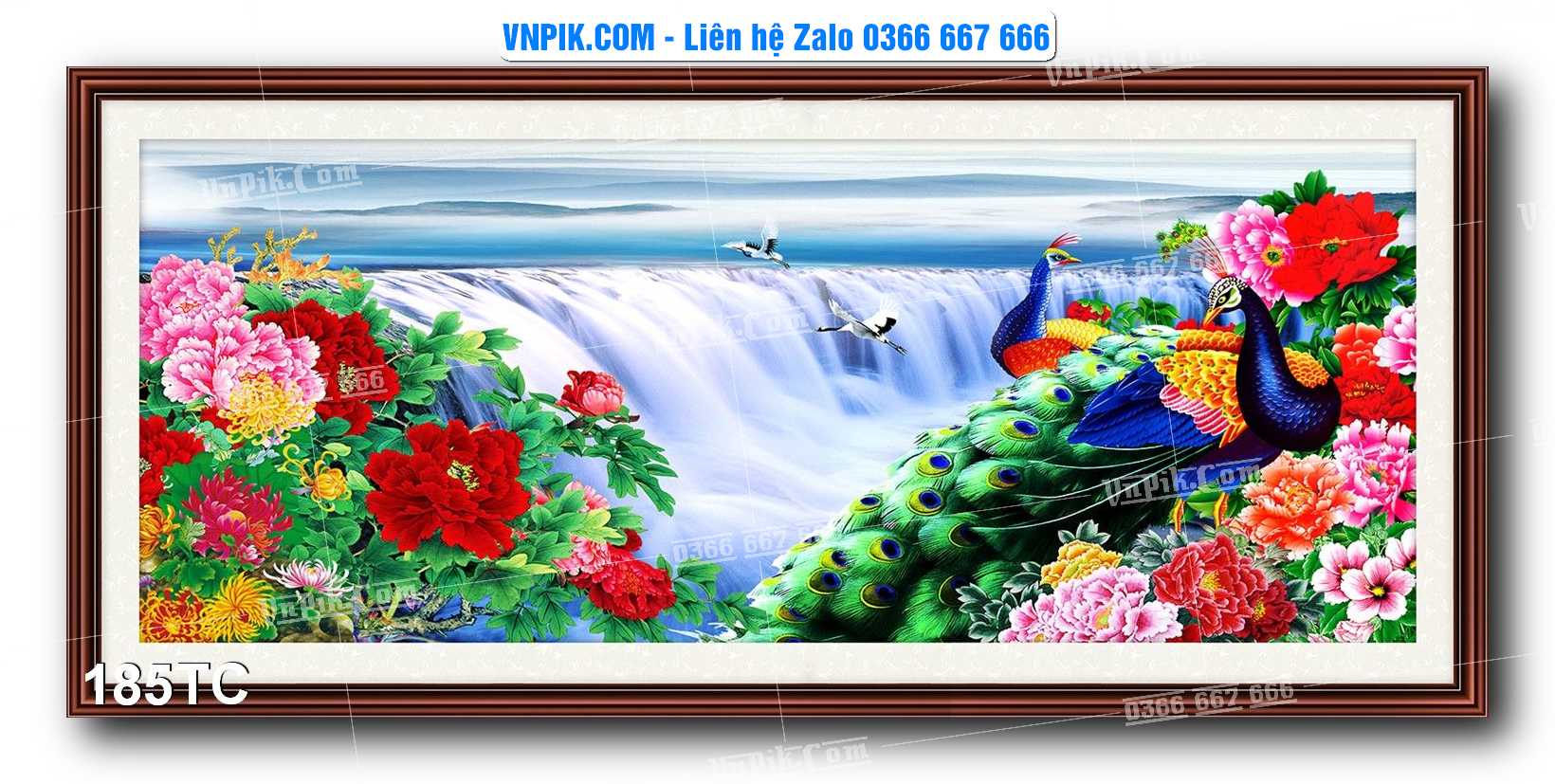 Tranh Treo Tường – Chim Công Hoa Mẫu Đơn 185TC