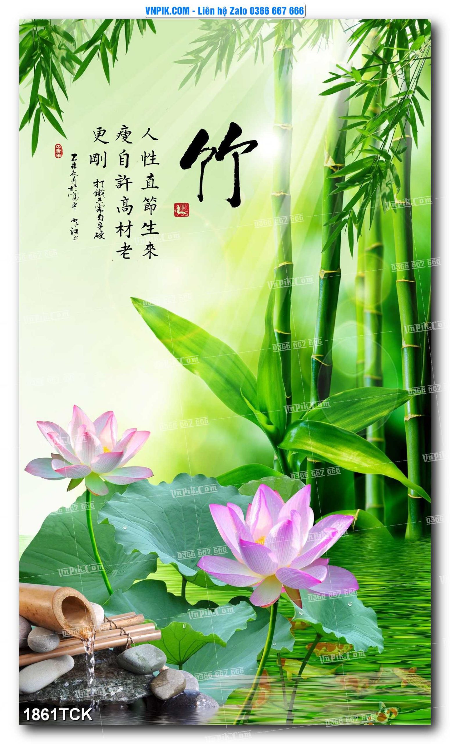 Tranh Hoa Sen – Cá Koi – Cá Chép 1861TCK