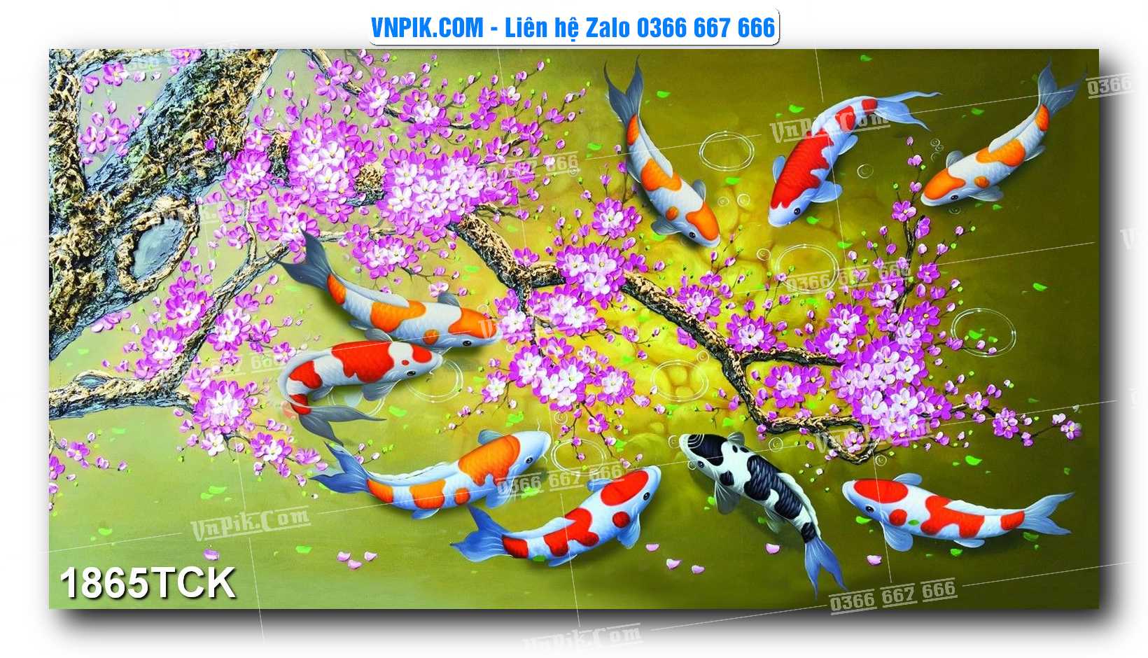 Tranh Hoa Sen – Cá Koi – Cá Chép 1865TCK
