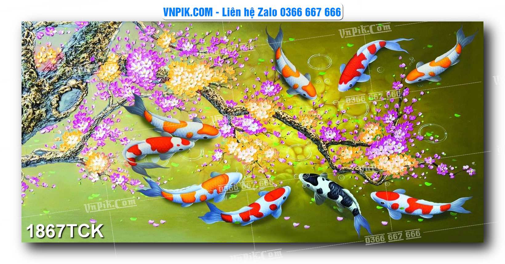 Tranh Hoa Sen – Cá Koi – Cá Chép 1867TCK