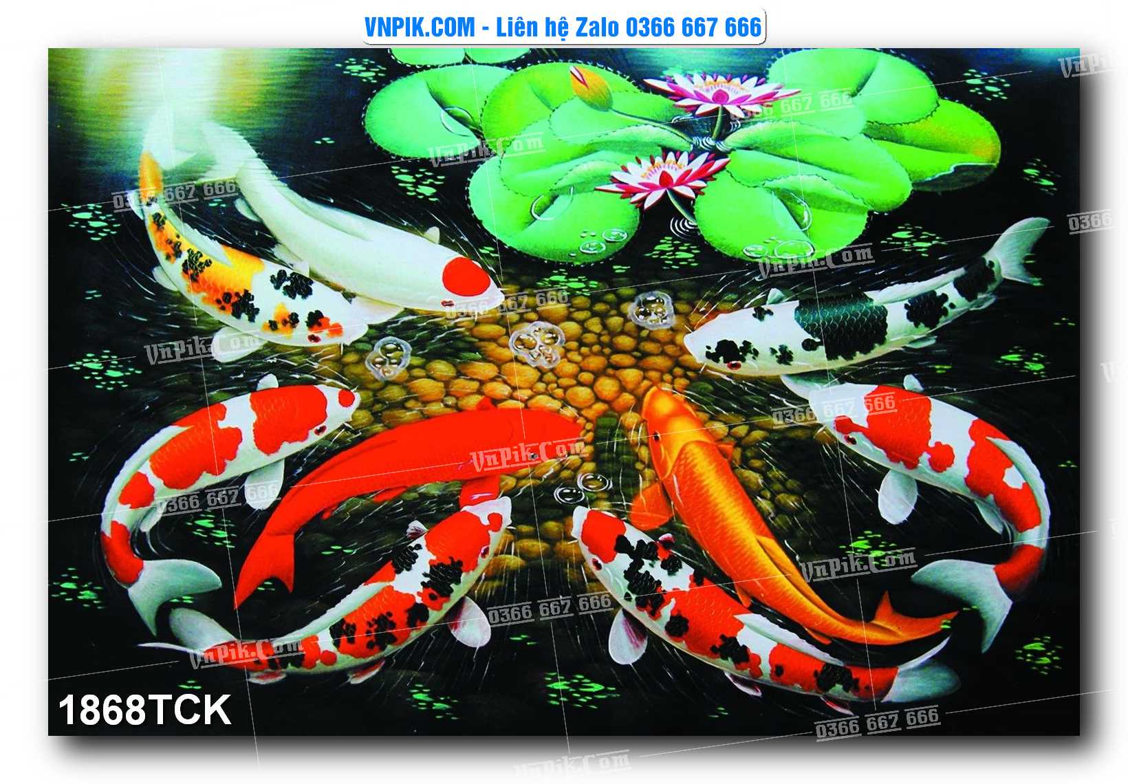 Tranh Hoa Sen – Cá Koi – Cá Chép 1868TCK