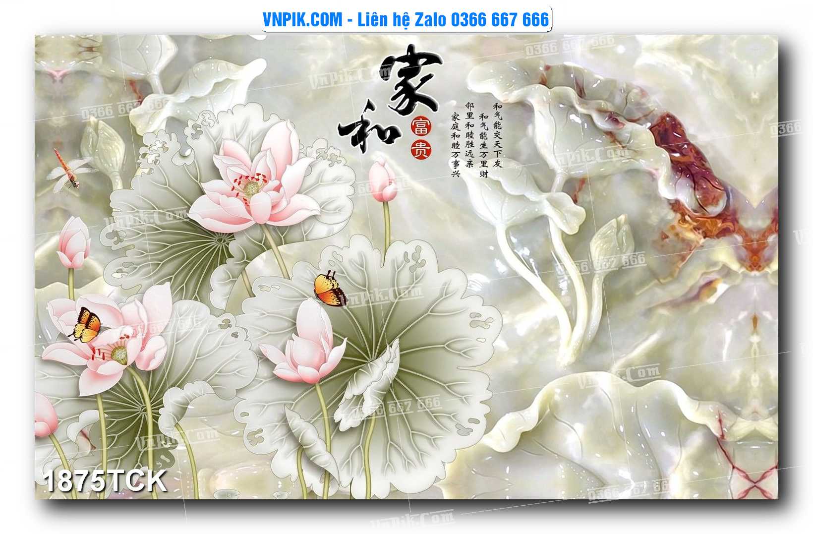 Tranh Hoa Sen – Cá Koi – Cá Chép 1875TCK