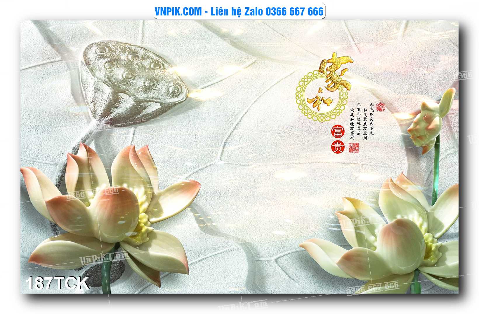 Tranh Hoa Sen – Cá Koi – Cá Chép  187TCK