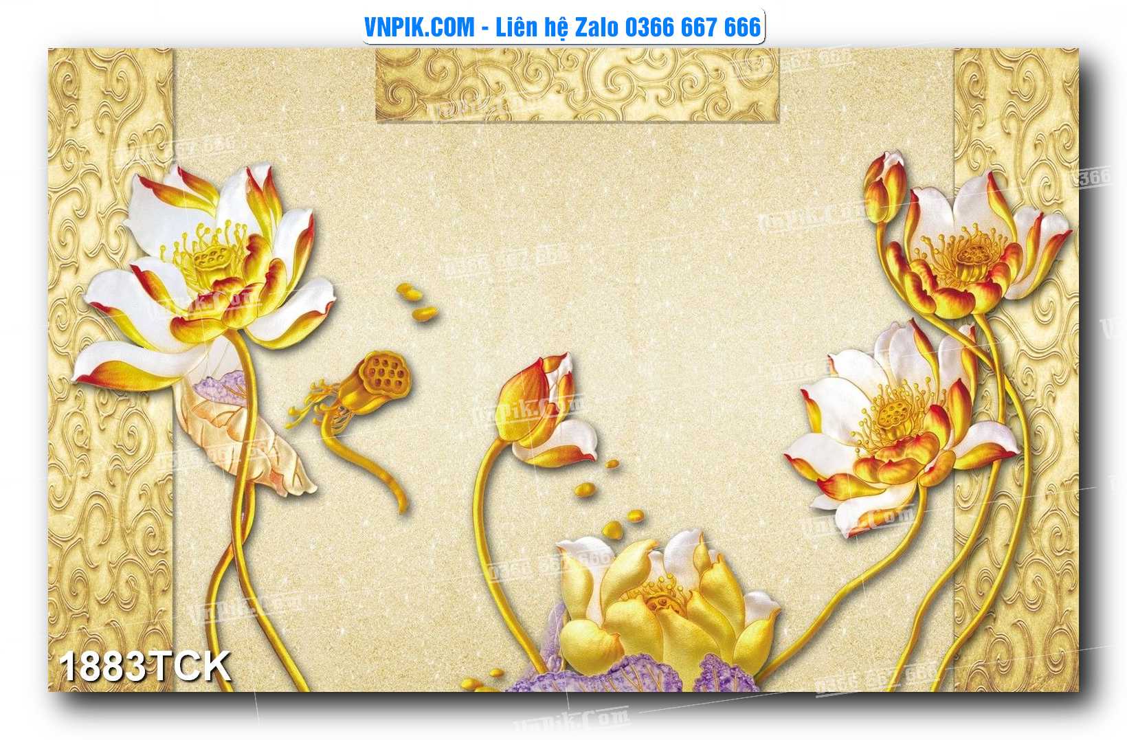 Tranh Hoa Sen – Cá Koi – Cá Chép 1883TCK