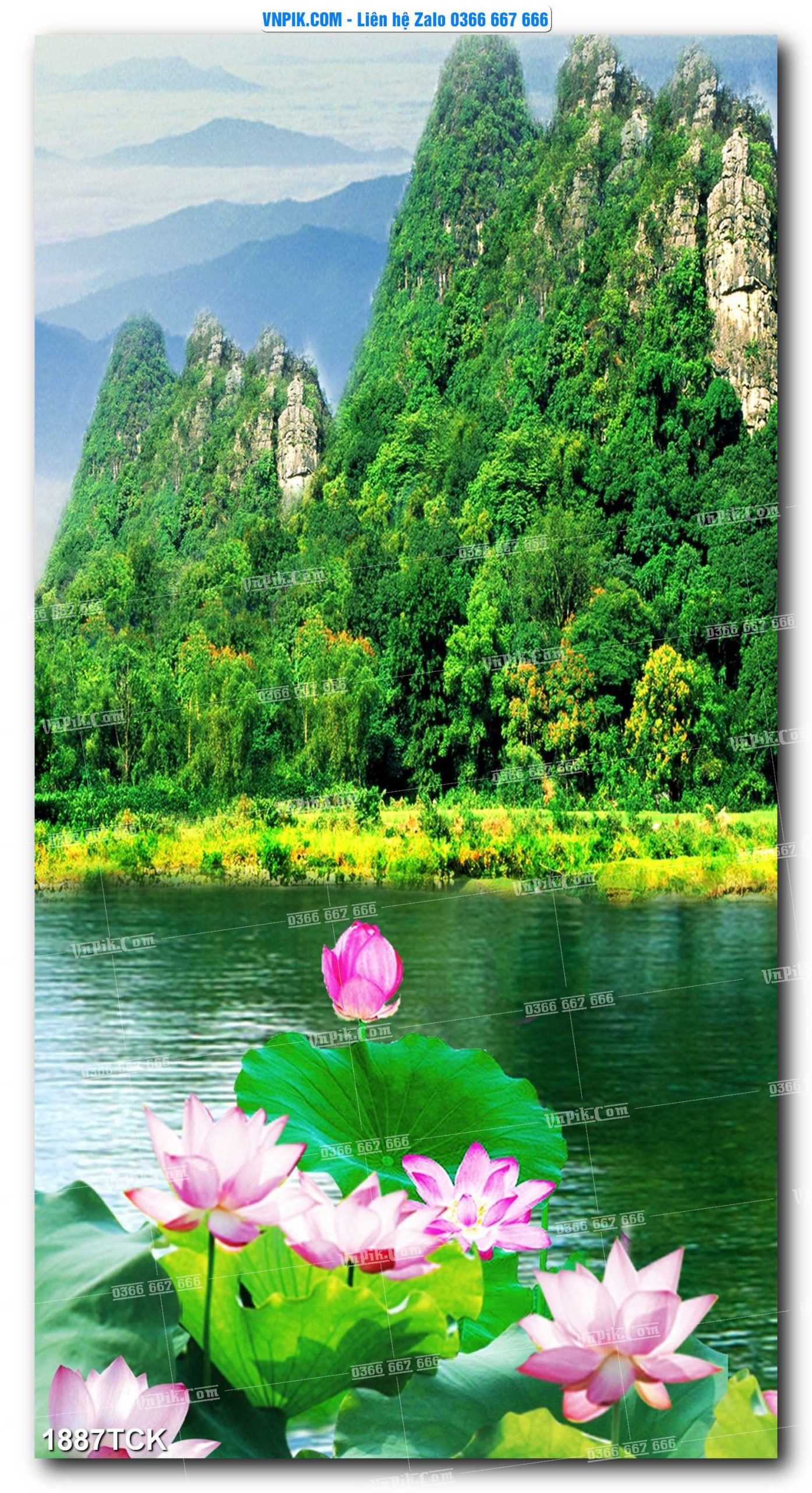 Tranh Hoa Sen – Cá Koi – Cá Chép 1887TCK