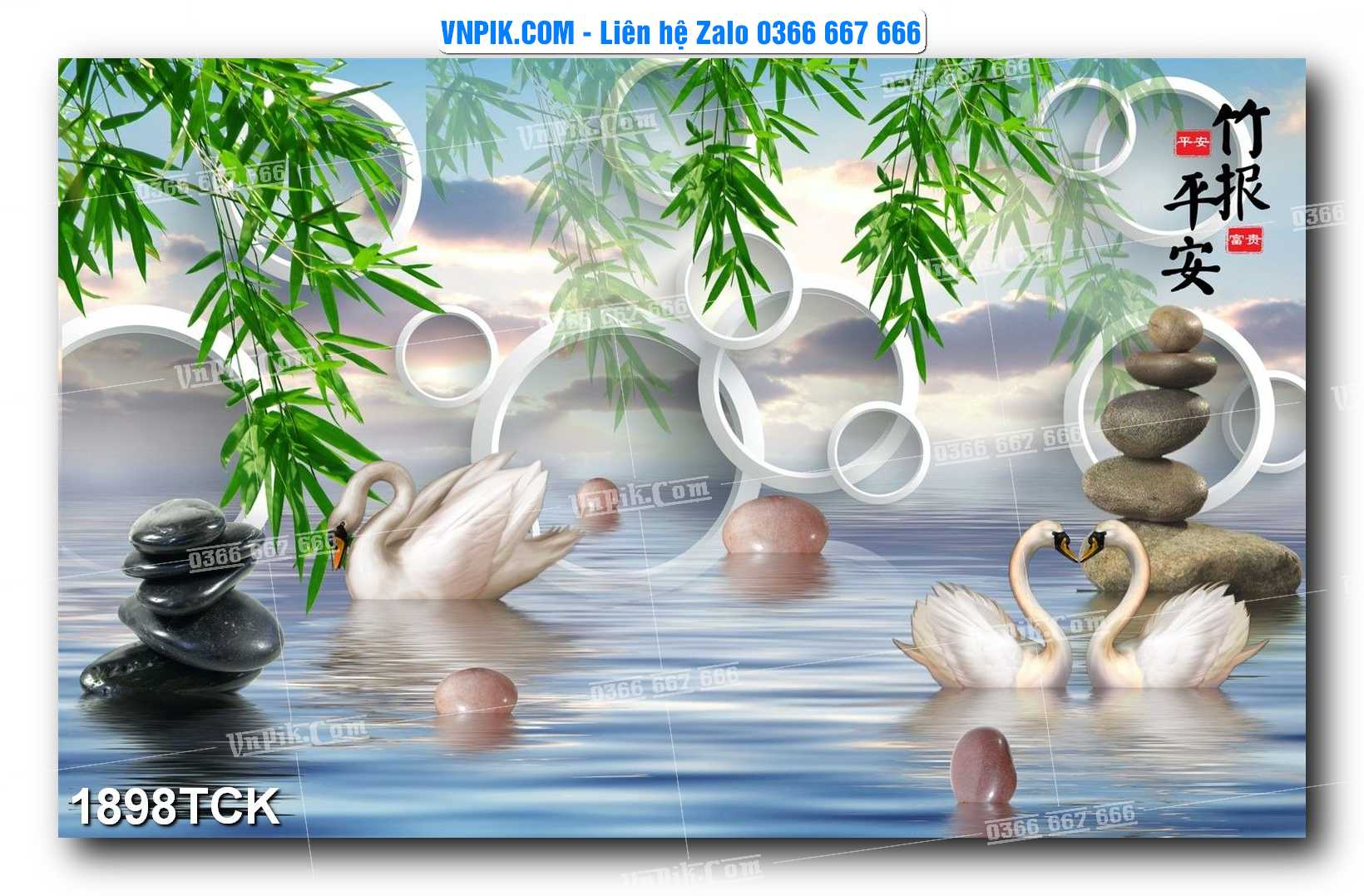 Tranh Hoa Sen – Cá Koi – Cá Chép 1898TCK