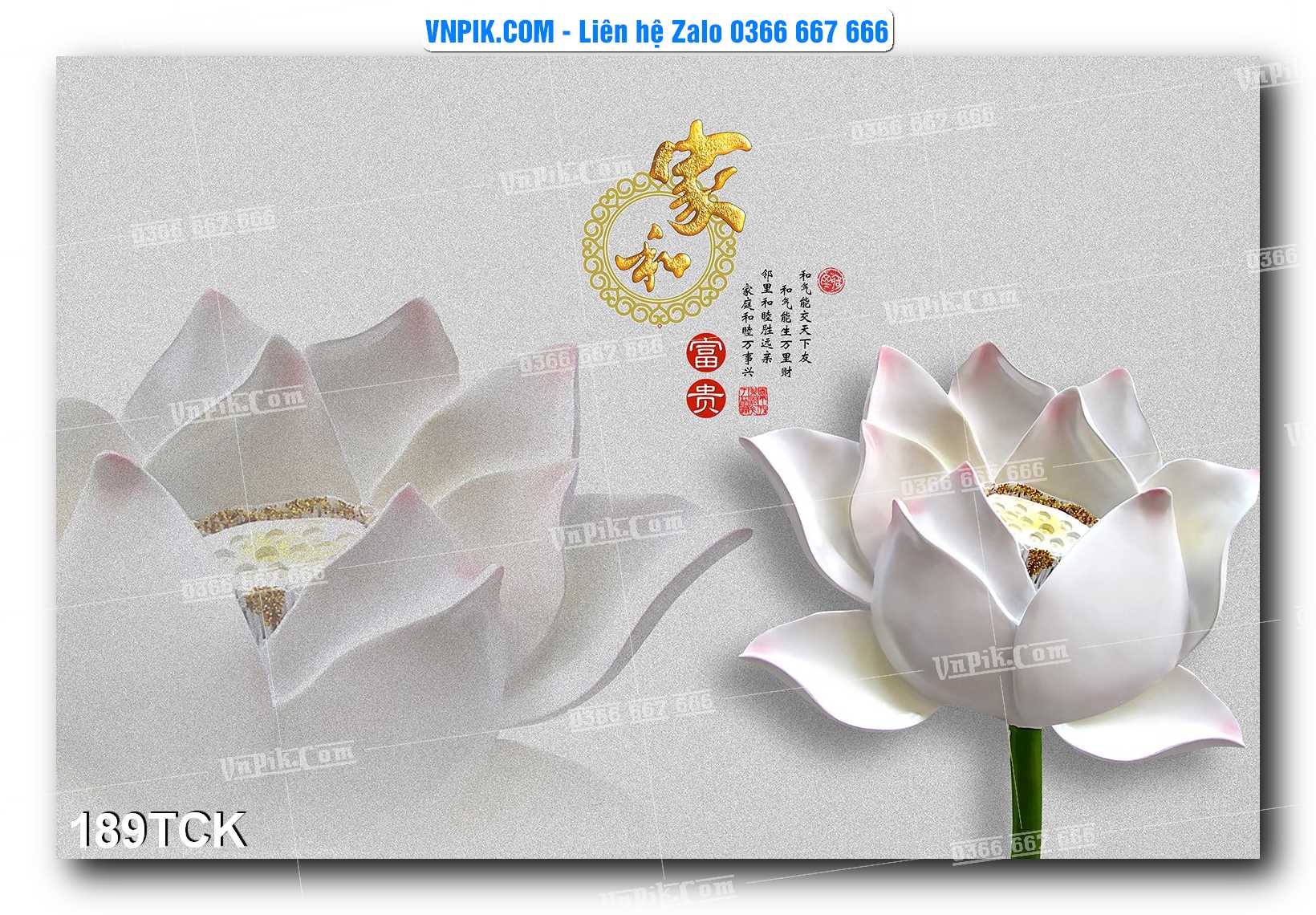 Tranh Hoa Sen – Cá Koi – Cá Chép  189TCK