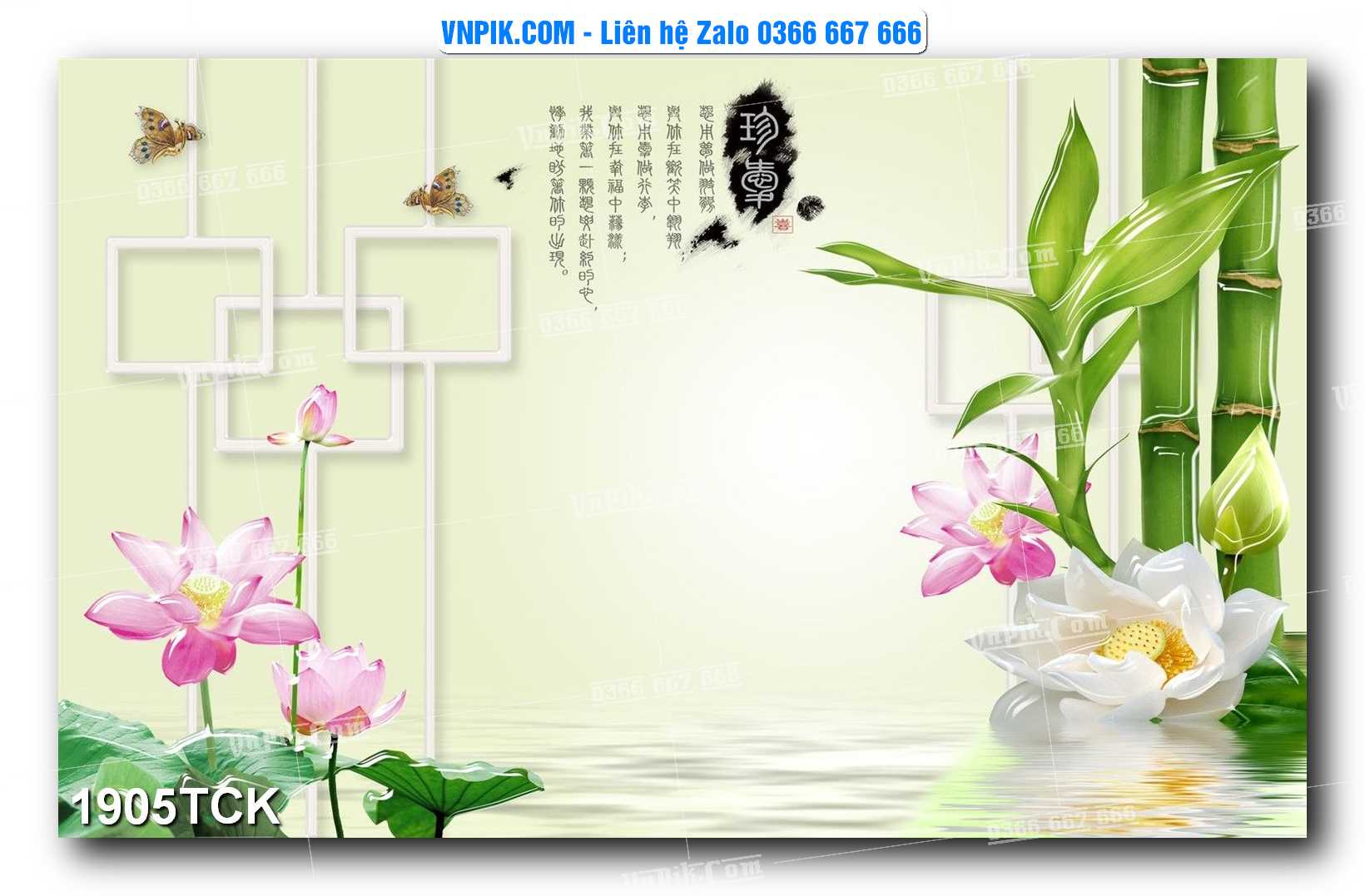Tranh Hoa Sen – Cá Koi – Cá Chép 1905TCK
