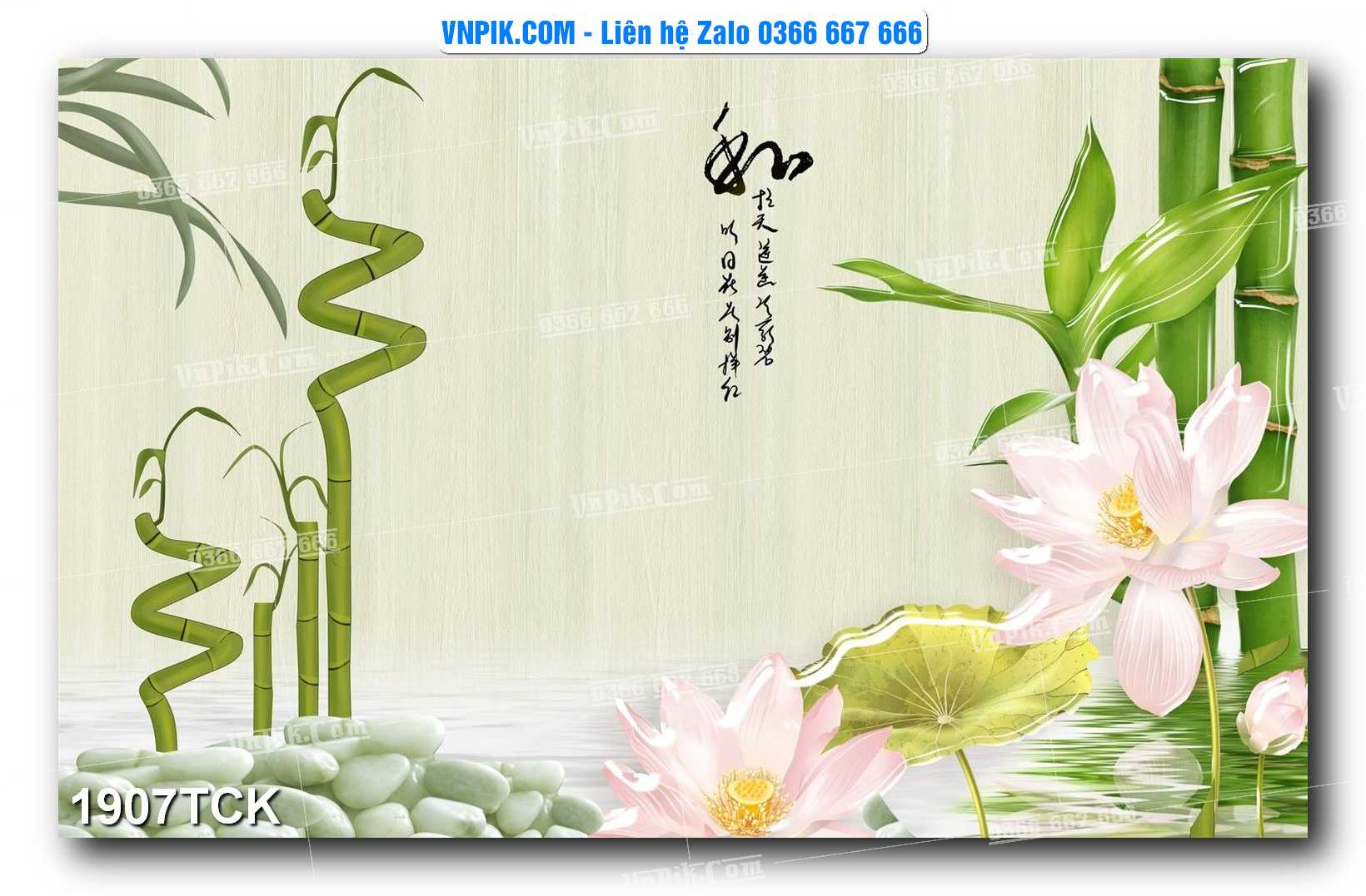 Tranh Hoa Sen – Cá Koi – Cá Chép 1907TCK