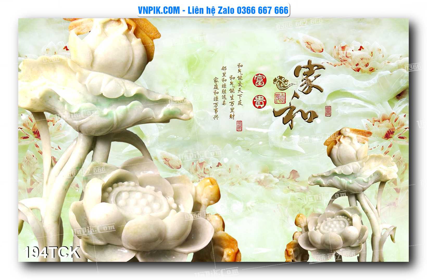 Tranh Hoa Sen – Cá Koi – Cá Chép  194TCK