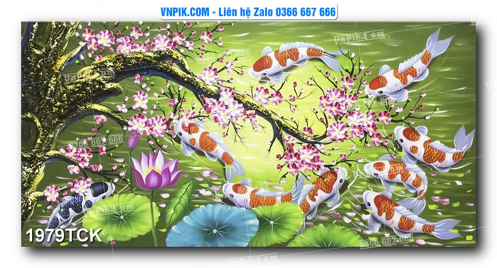 Tranh Hoa Sen – Cá Koi – Cá Chép 1979TCK