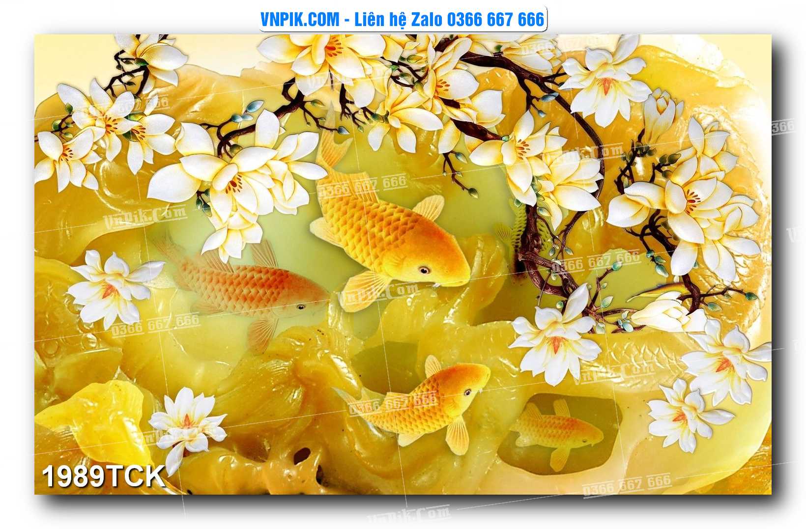 Tranh Hoa Sen – Cá Koi – Cá Chép 1989TCK