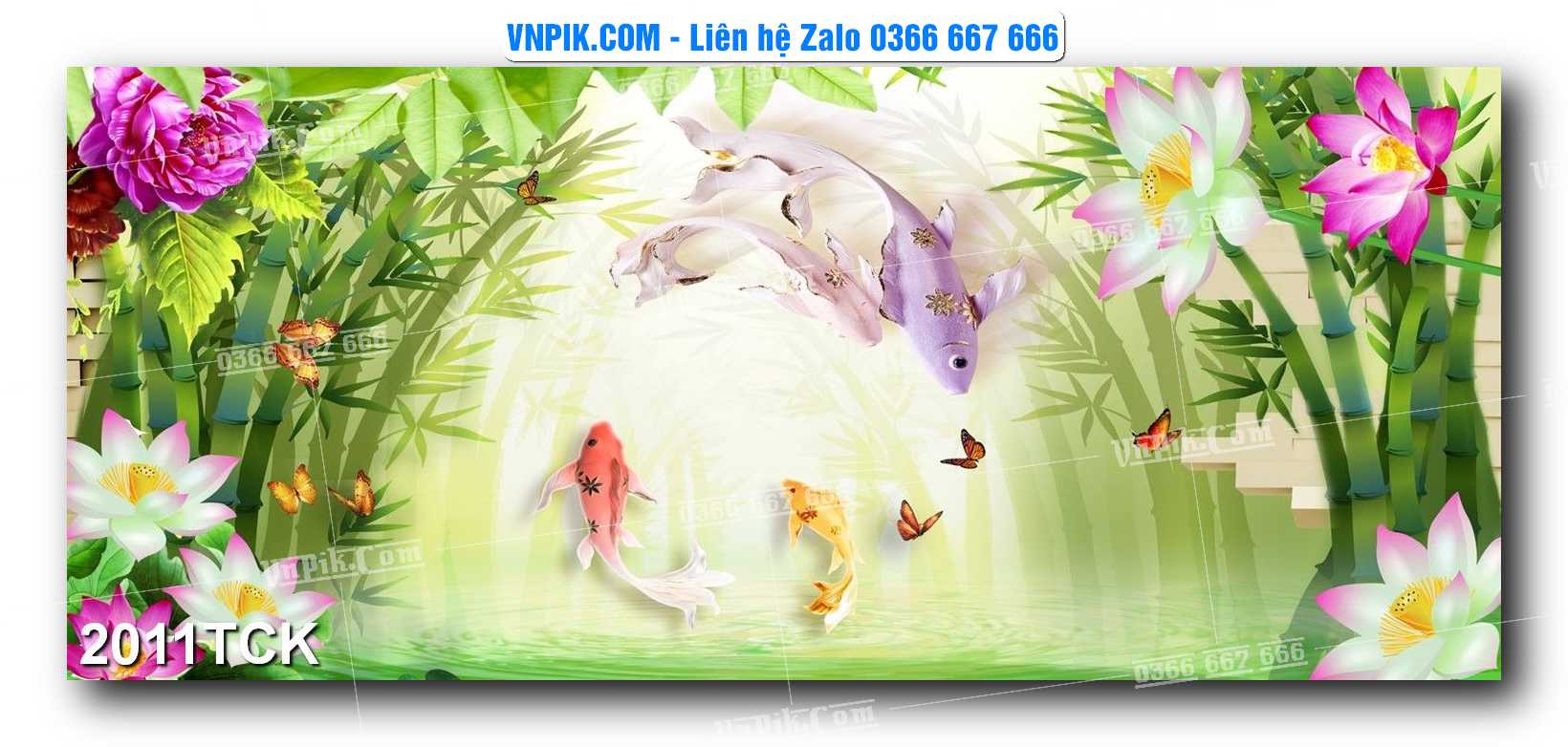 Tranh Hoa Sen – Cá Koi – Cá Chép 2011TCK