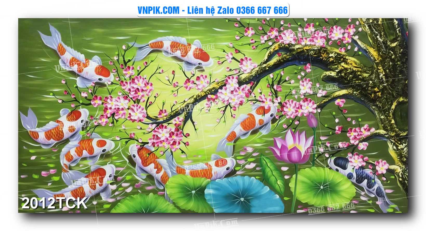 Tranh Hoa Sen – Cá Koi – Cá Chép 2012TCK