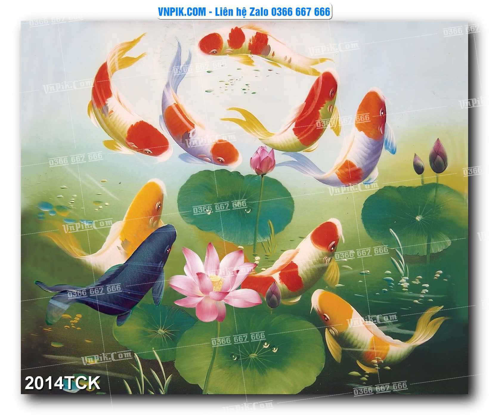 Tranh Hoa Sen – Cá Koi – Cá Chép 2014TCK