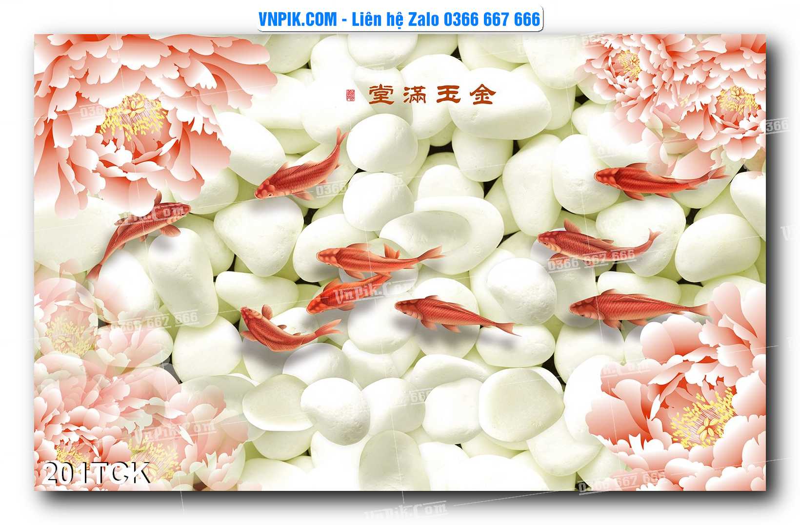 Tranh Hoa Sen – Cá Koi – Cá Chép  201TCK