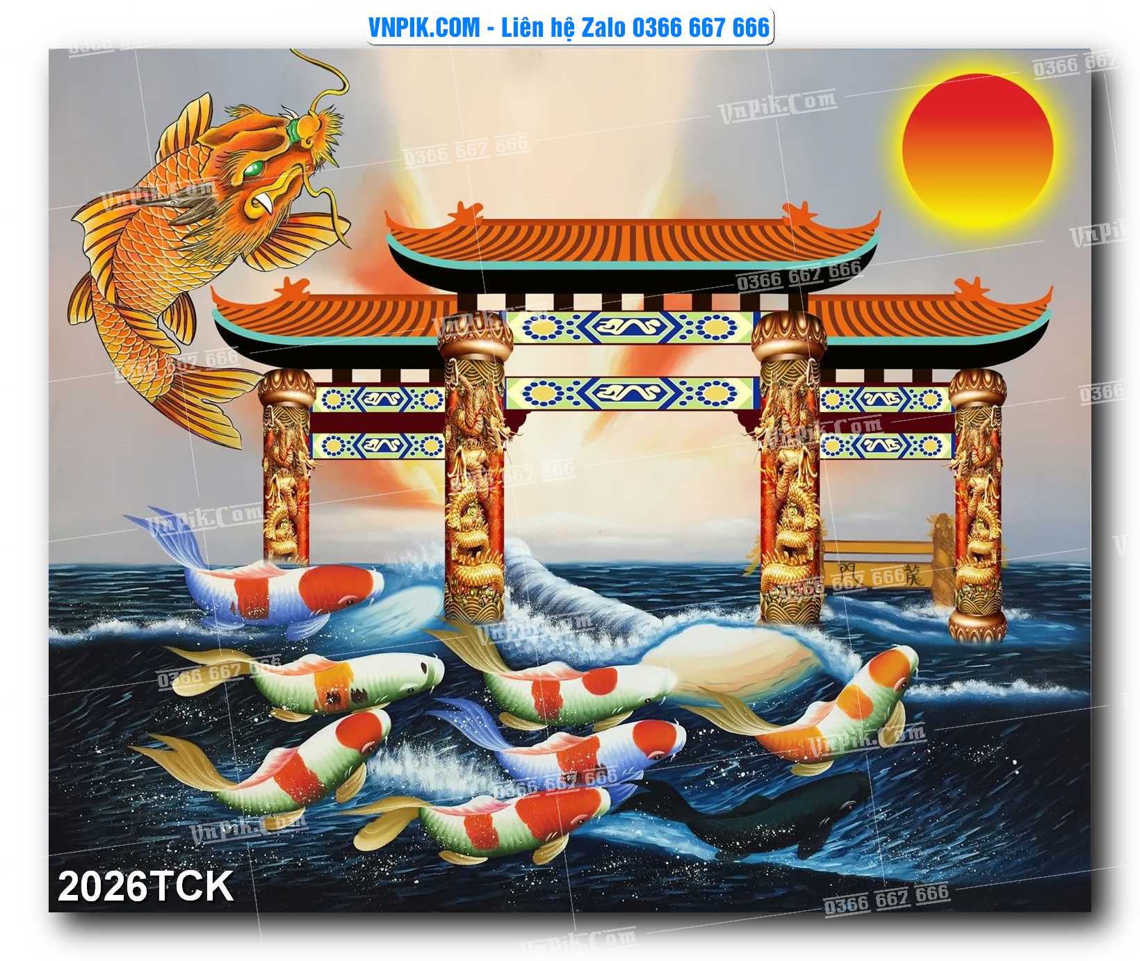 Tranh Hoa Sen – Cá Koi – Cá Chép 2026TCK
