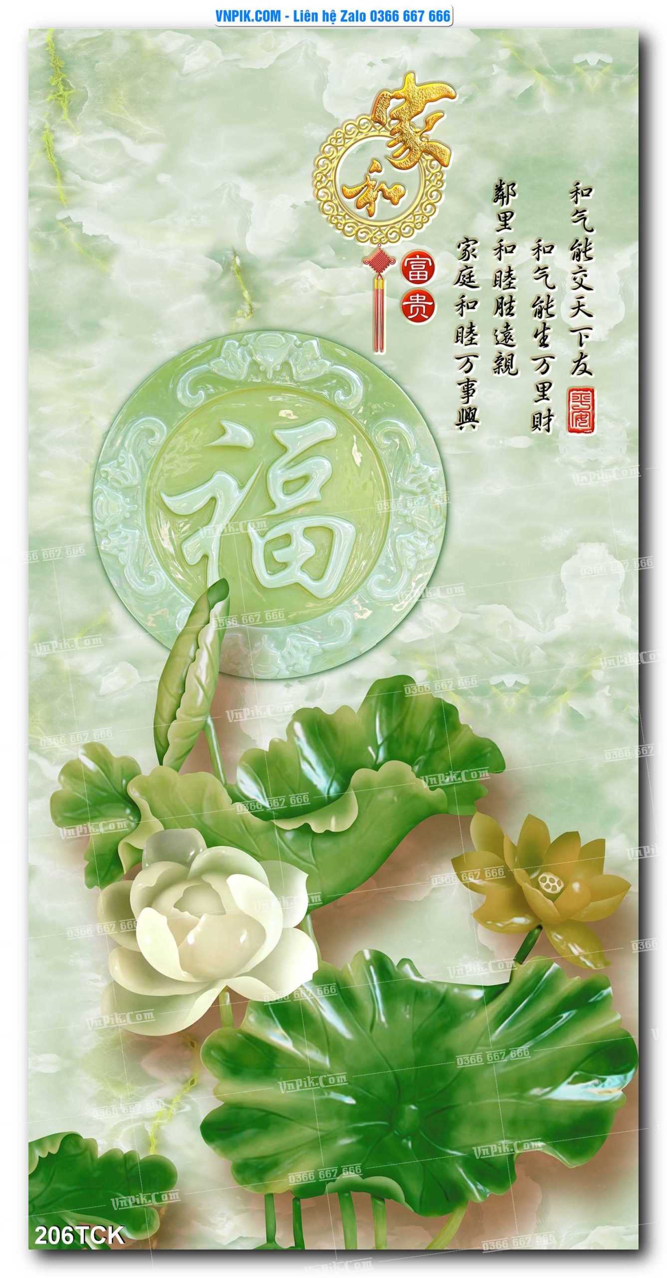 Tranh Hoa Sen – Cá Koi – Cá Chép  206TCK