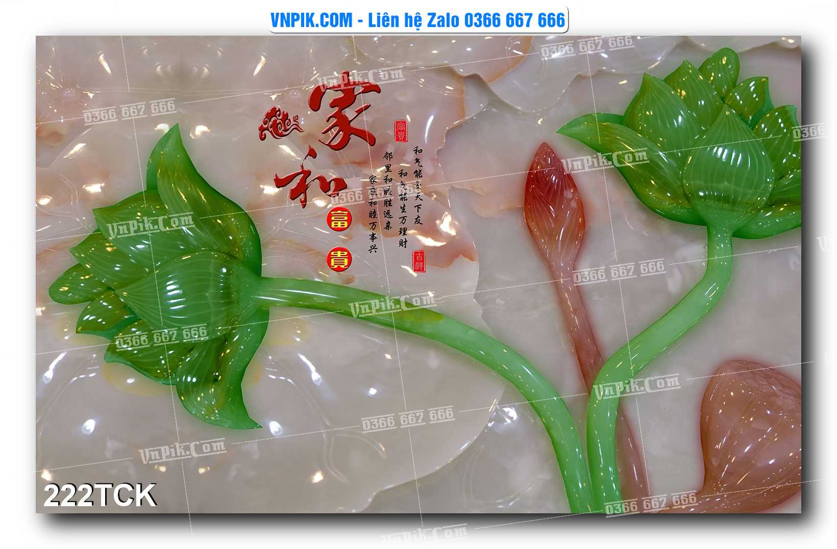 Tranh Hoa Sen – Cá Koi – Cá Chép  222TCK