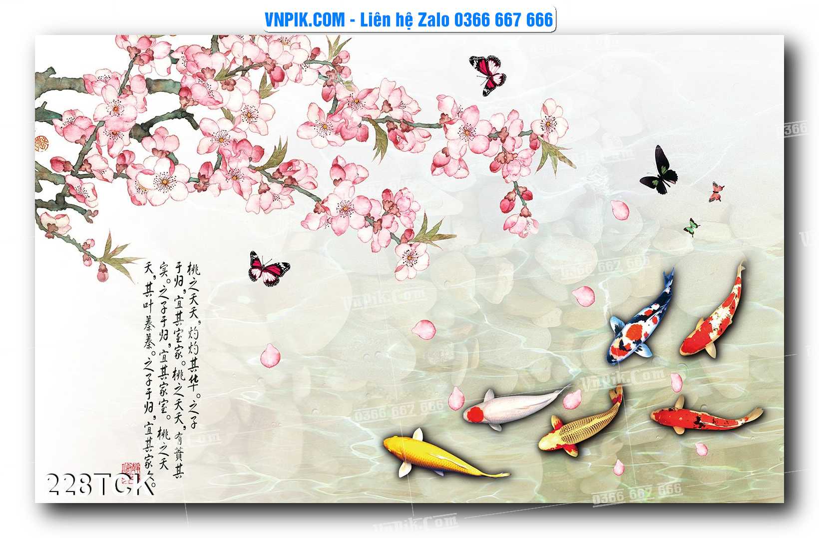 Tranh Hoa Sen – Cá Koi – Cá Chép  228TCK