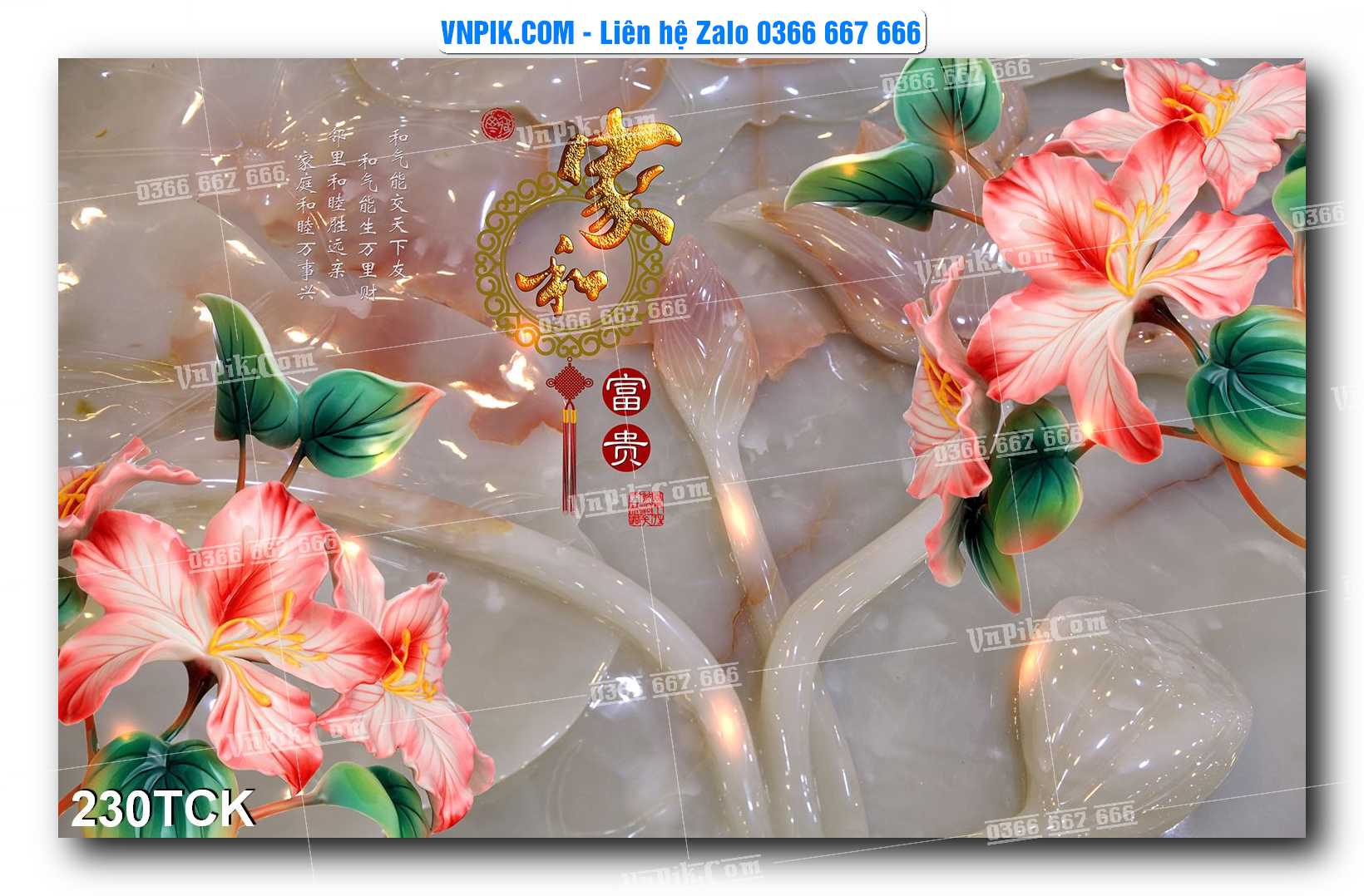 Tranh Hoa Sen – Cá Koi – Cá Chép  230TCK