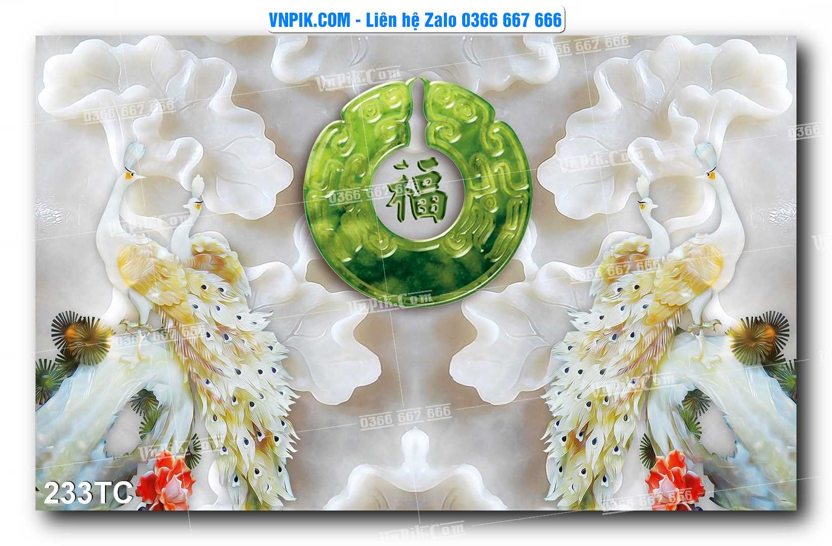 Tranh Treo Tường – Chim Công Hoa Mẫu Đơn 233TC