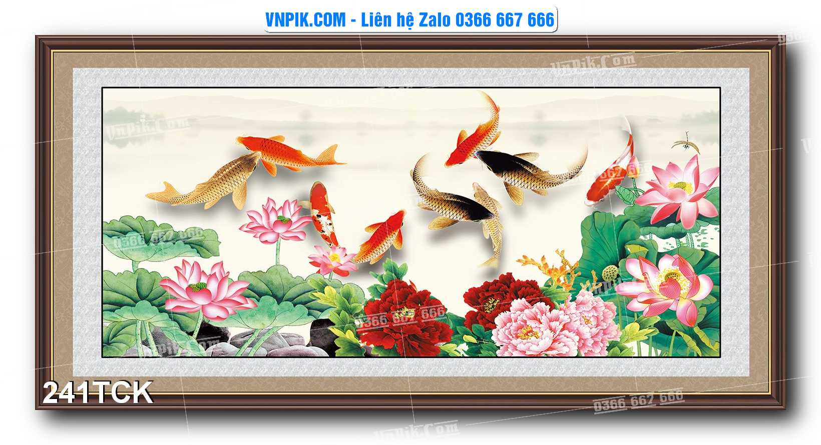 Tranh Hoa Sen – Cá Koi – Cá Chép  241TCK
