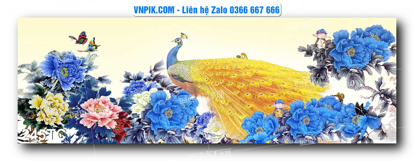 Tranh Treo Tường – Chim Công Hoa Mẫu Đơn 245TC