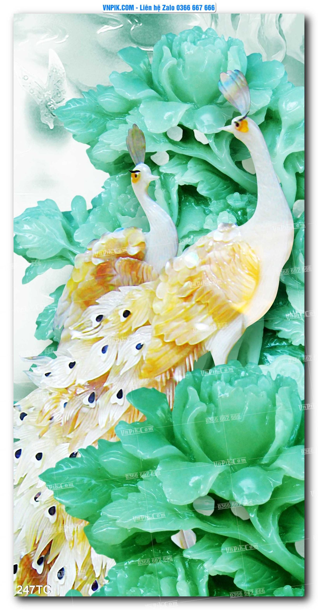 Tranh Treo Tường – Chim Công Hoa Mẫu Đơn 247TC