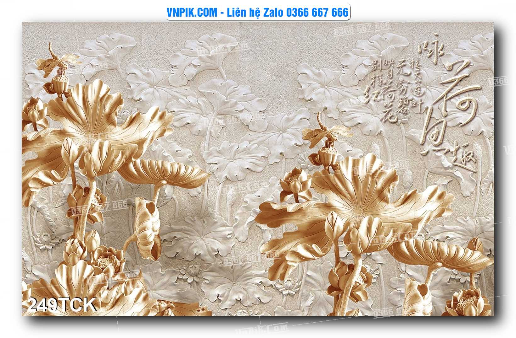 Tranh Hoa Sen – Cá Koi – Cá Chép  249TCK