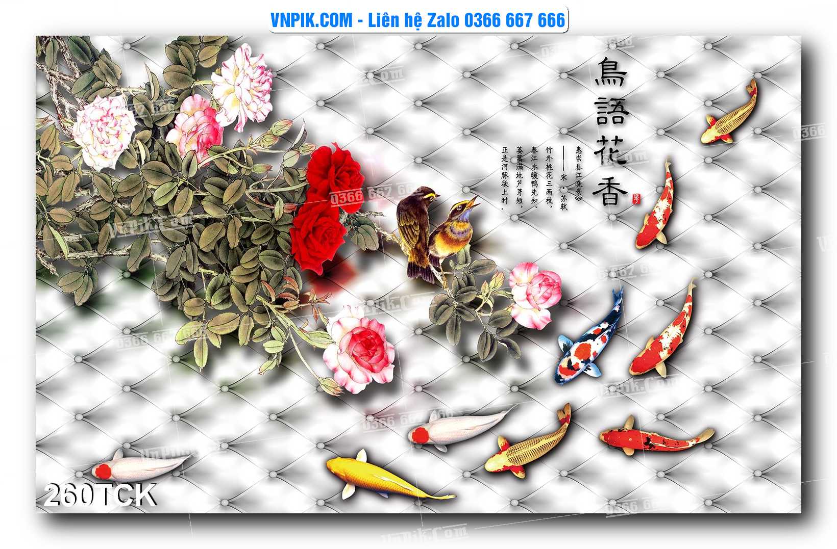 Tranh Hoa Sen – Cá Koi – Cá Chép  260TCK
