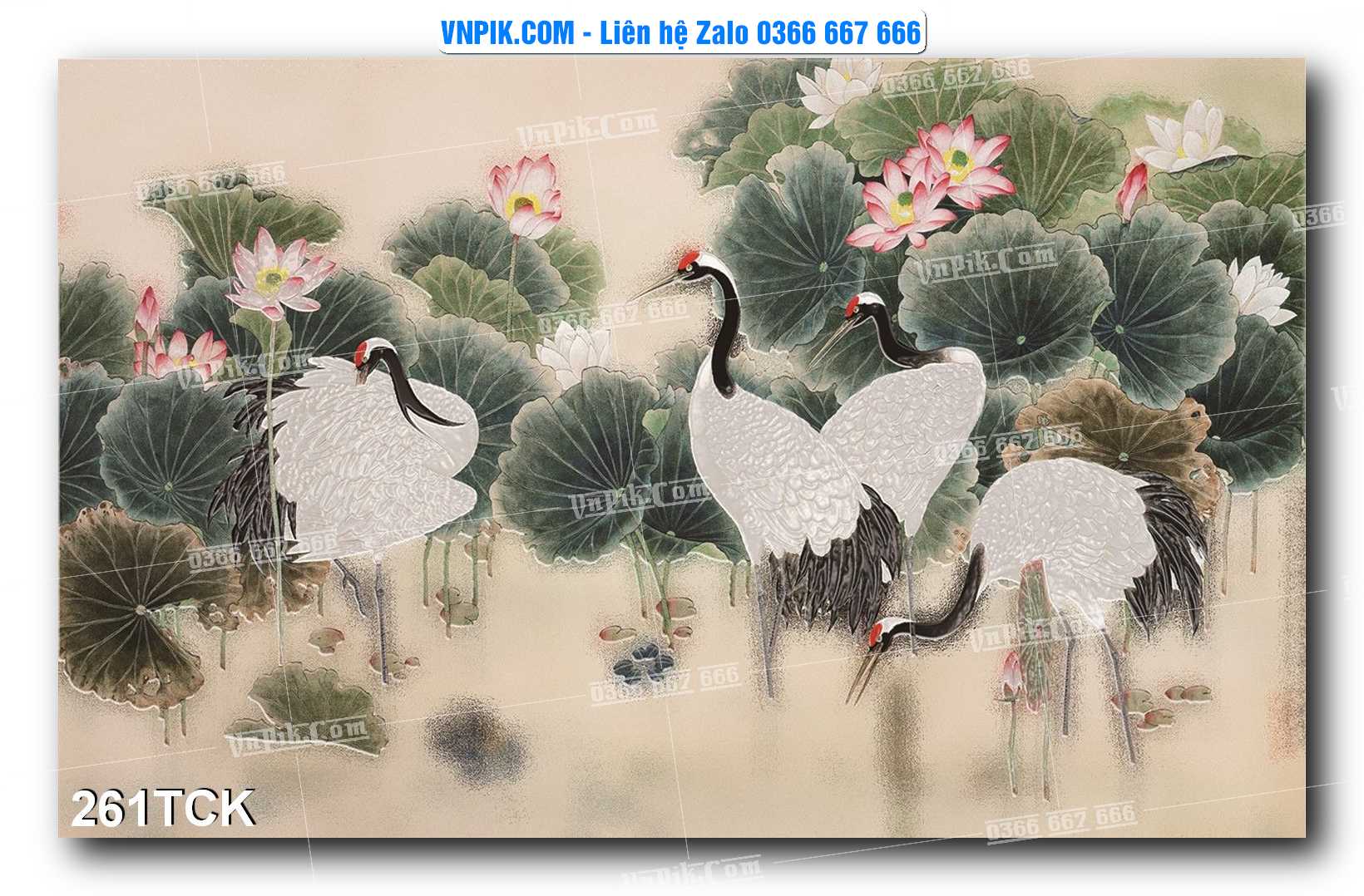 Tranh Hoa Sen – Cá Koi – Cá Chép  261TCK