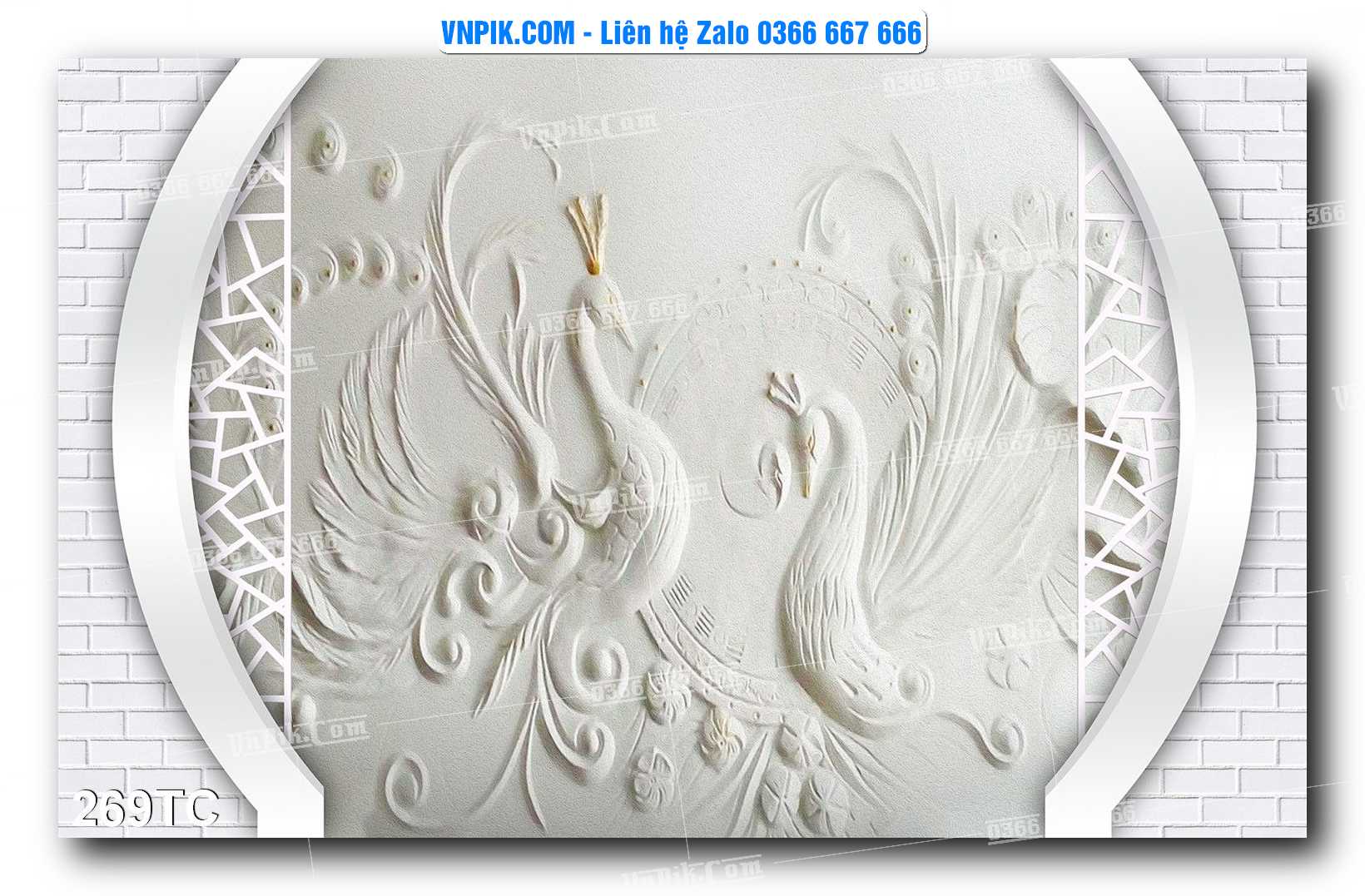 Tranh Treo Tường – Chim Công Hoa Mẫu Đơn 269TC