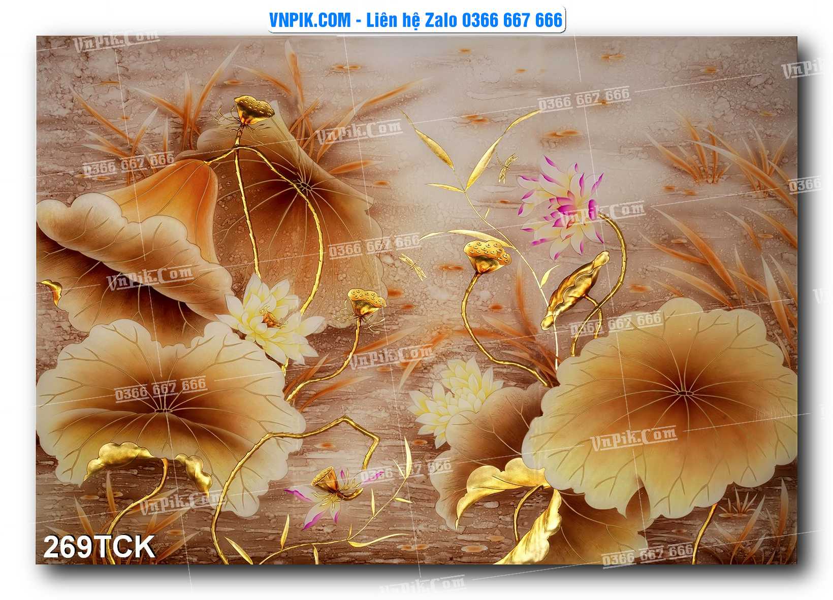 Tranh Hoa Sen – Cá Koi – Cá Chép  269TCK