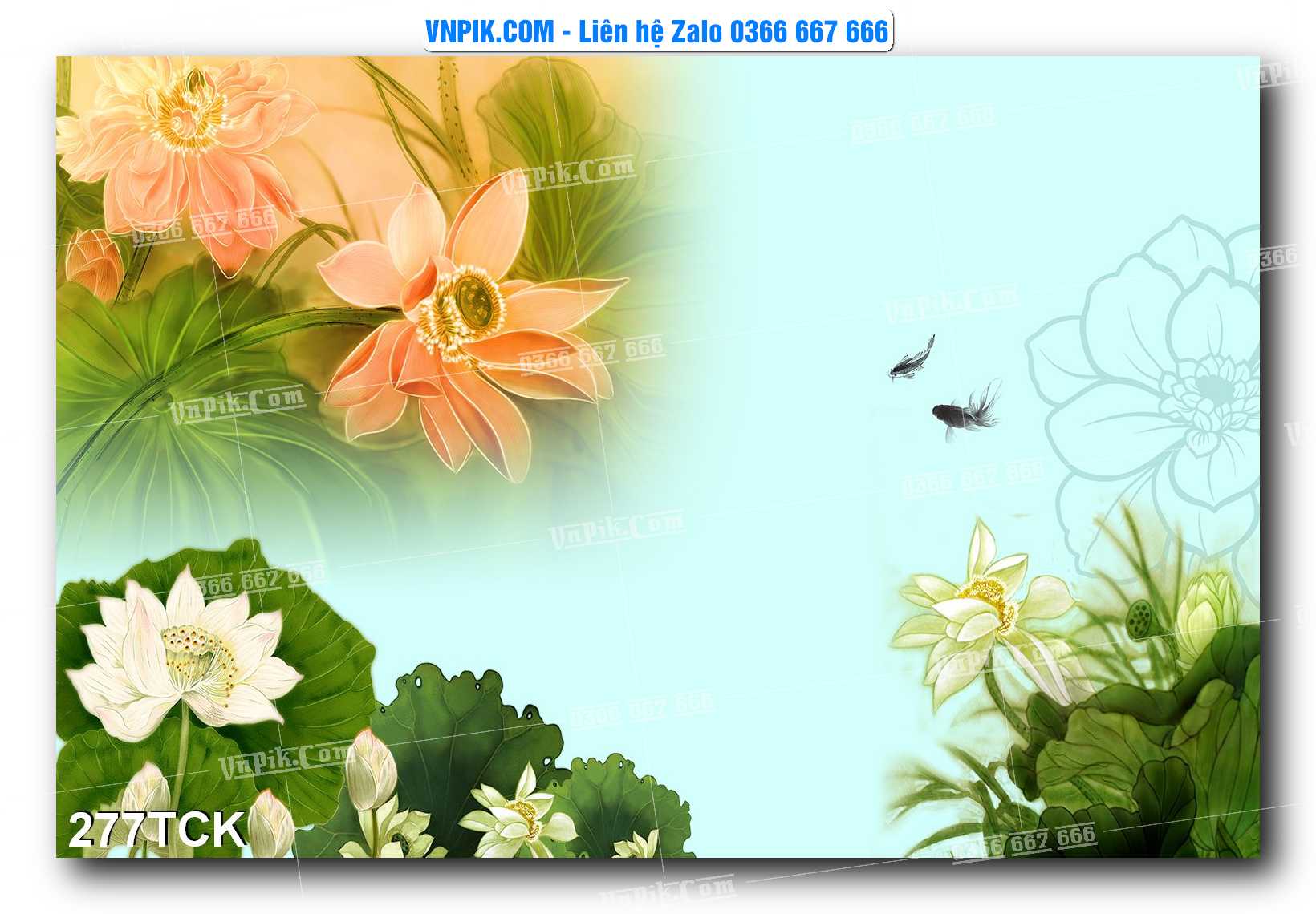 Tranh Hoa Sen – Cá Koi – Cá Chép  277TCK