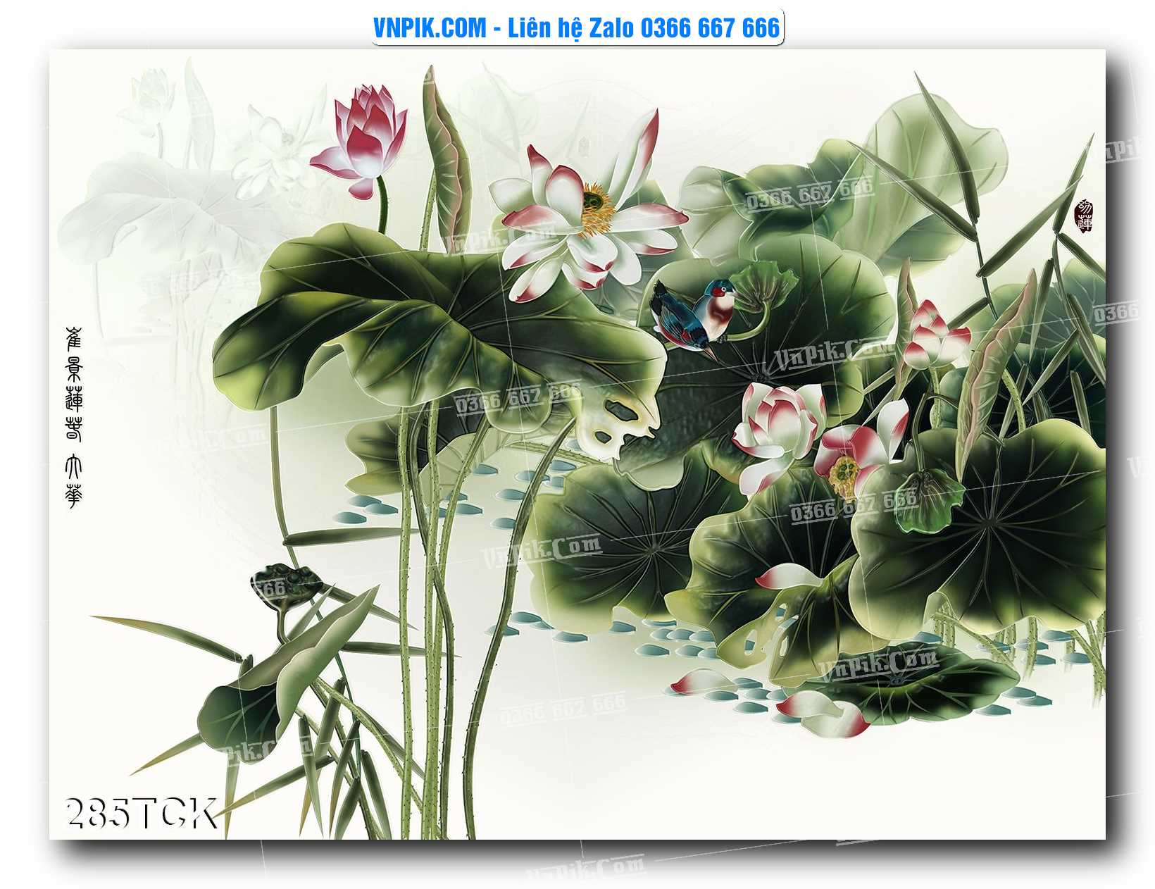 Tranh Hoa Sen – Cá Koi – Cá Chép  285TCK