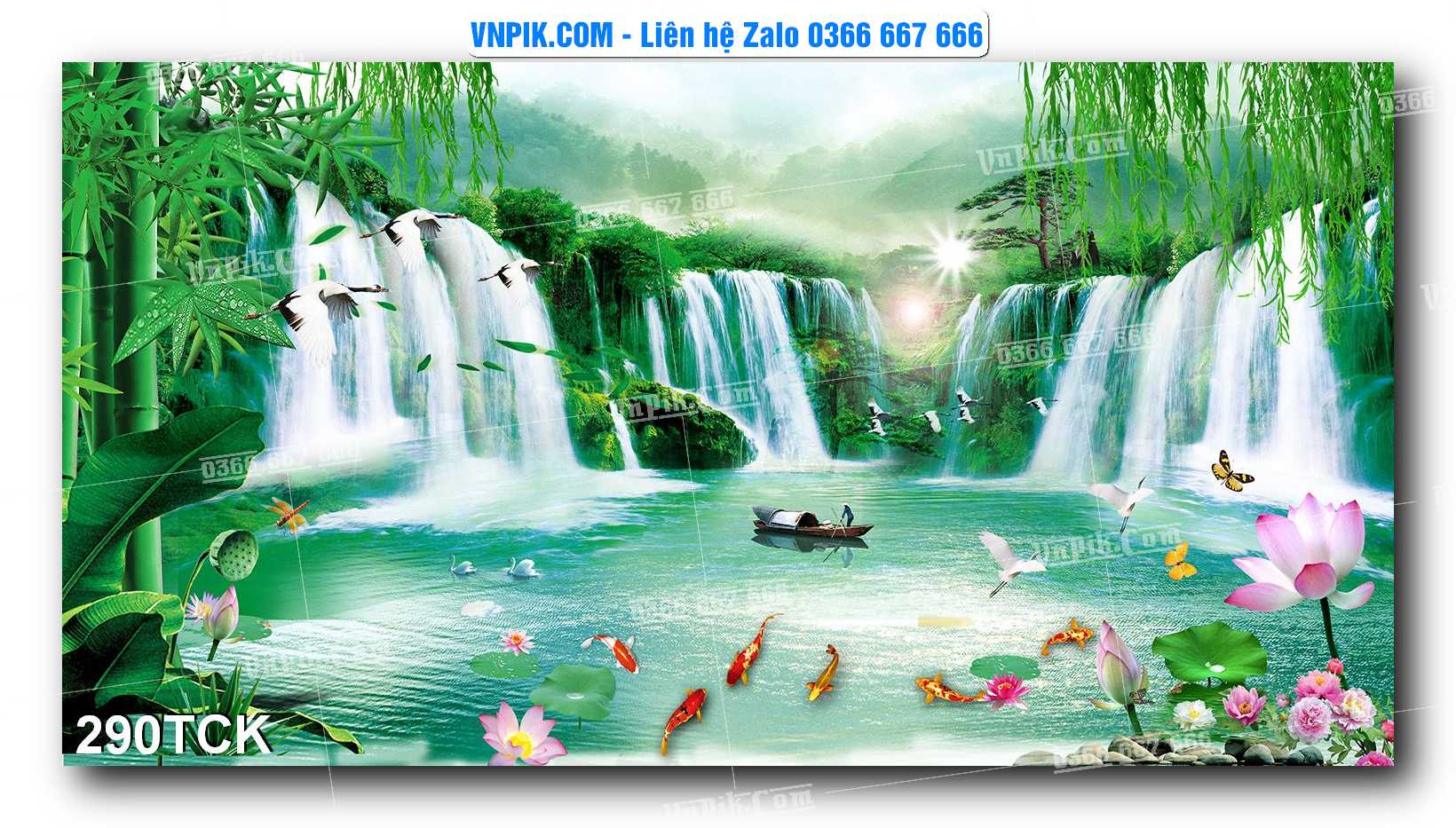 Tranh Hoa Sen – Cá Koi – Cá Chép  290TCK