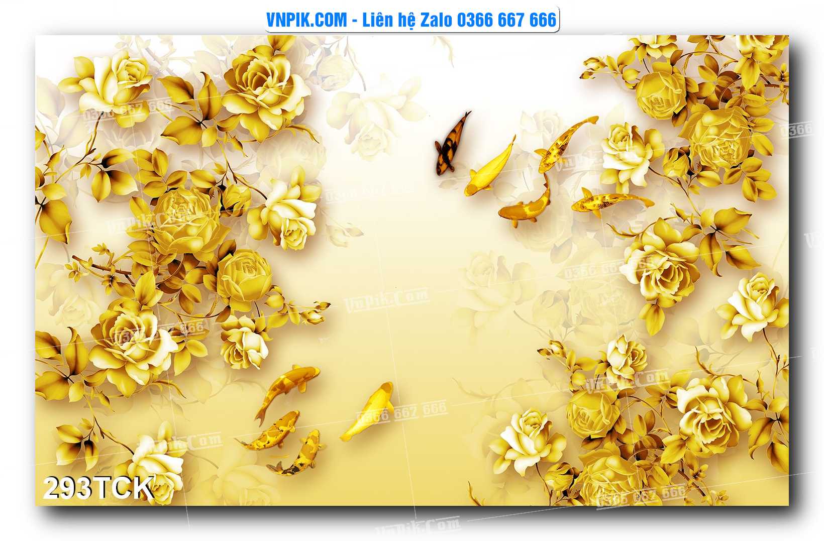 Tranh Hoa Sen – Cá Koi – Cá Chép  293TCK