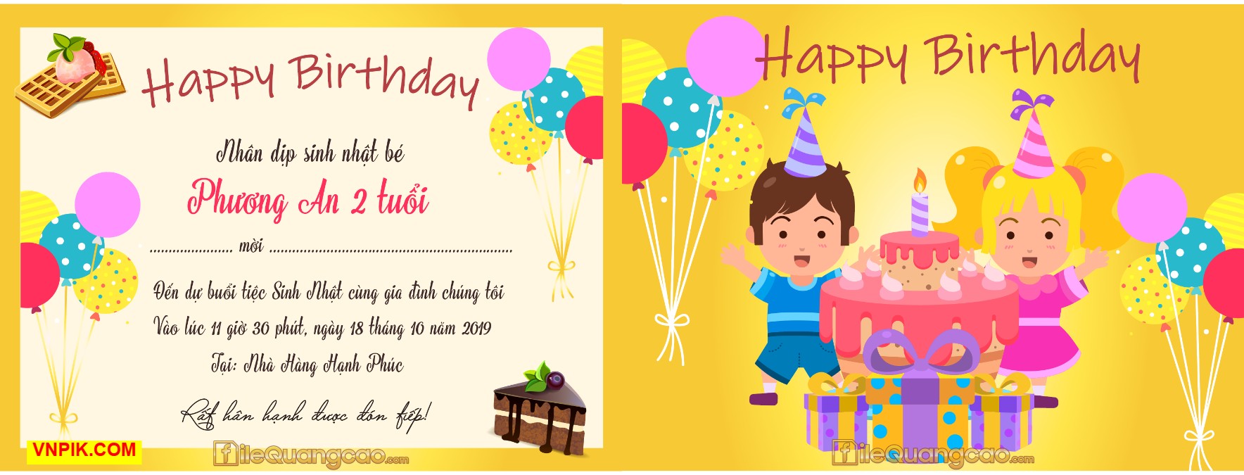 Mẫu thiệp mời sinh nhật #1 – Happy birthday file AI