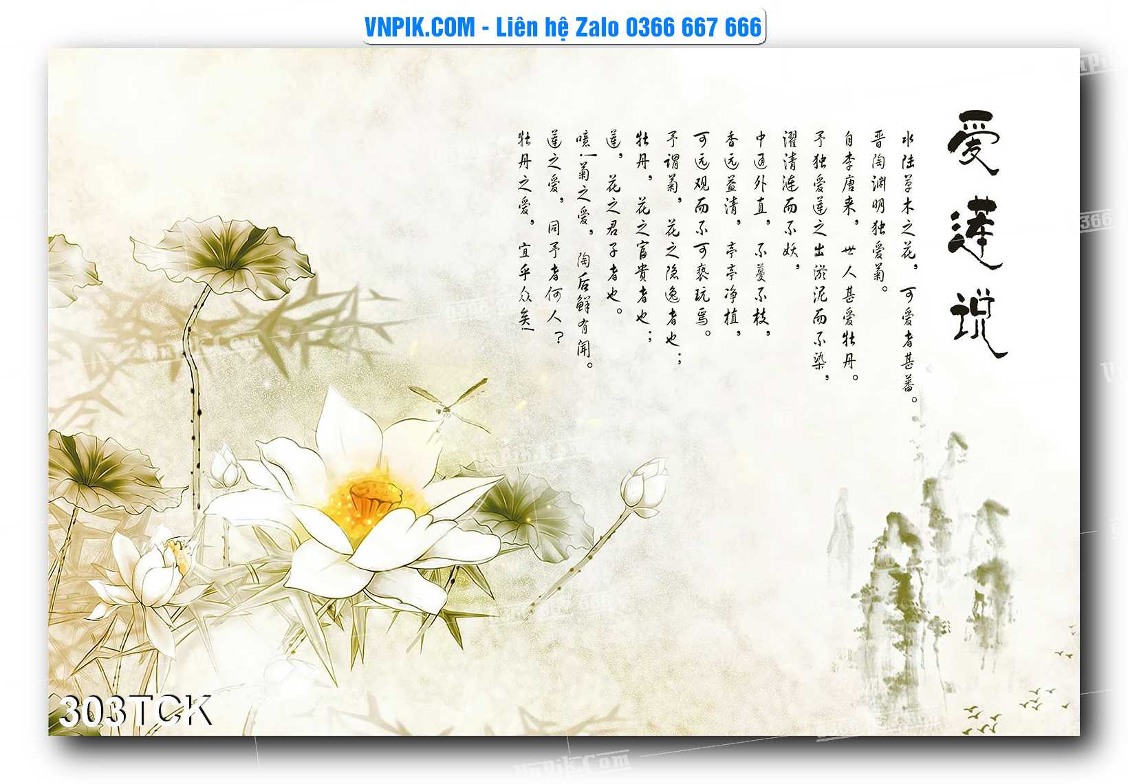 Tranh Hoa Sen – Cá Koi – Cá Chép  303TCK